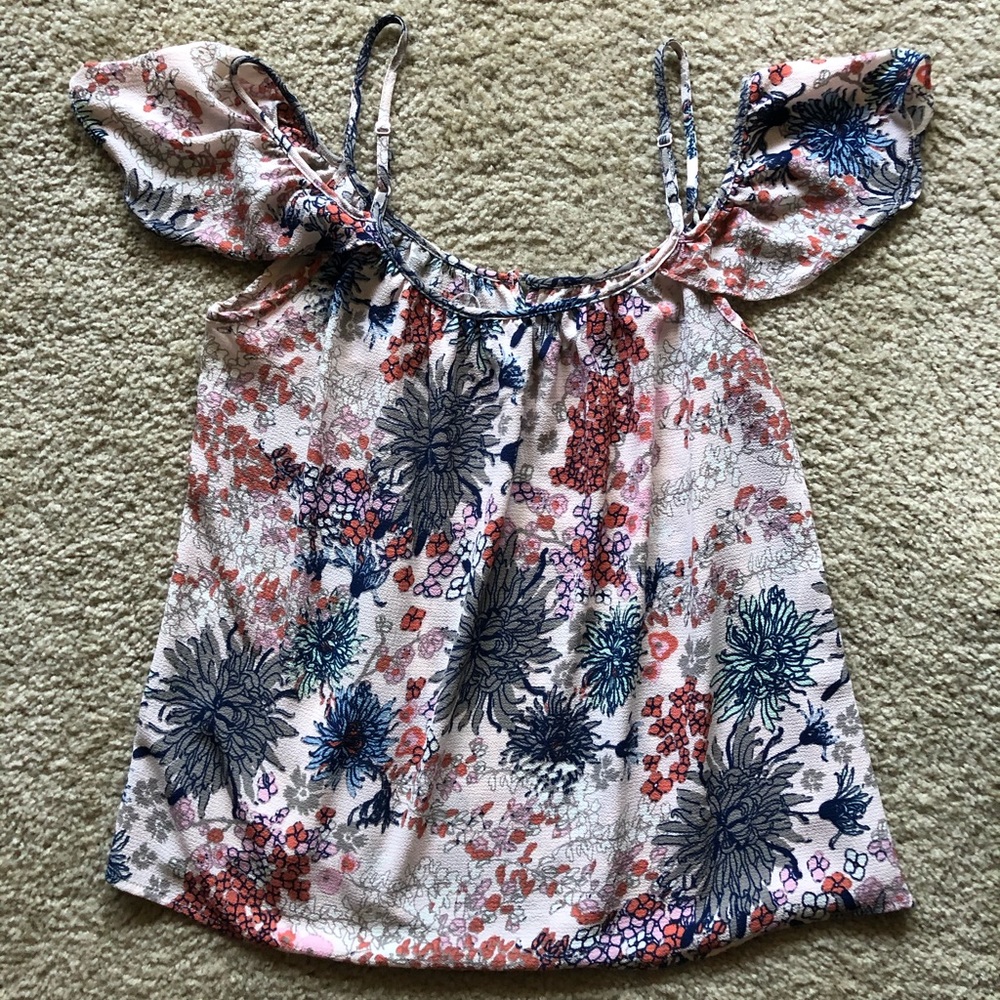 Floral Cold Shoulder Blouse